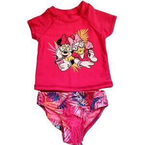 NEW Disney's Minnie Mouse & Daisy Girls 2 pc. SwimSet 12 Month Hot Pink